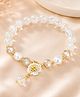 Stol'n Beads Embellished Golden Floral Applique Detailed Bracelet - White