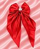 Stol'n Pearls Embellished Bow Applique Detailed Hair Clip - Red