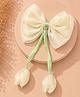 Stol'n Floral Tassels Embellished & Bow Applique Detailed Alligator Hair Clip - Yellow