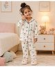 The Magic Wand Cotton Woven Full Sleeves Teddy & Angels Printed Coordinating Shirt & Pajama Night Suit - White