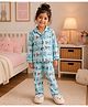 The Magic Wand Cotton Woven Full Sleeves People Printed Coordinating Shirt & Pajama Night Suit - Blue