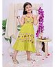 KID1 Pure Cotton Woven Sleeveless Elephant & Ethnic Motifs Printed Dress - Green