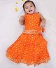 KID1 Cotton Woven Sleeveless Bandhani Printed Lehenga & Choli Set - Orange