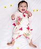 KID1 Cotton Woven Full Sleeves Floral Printed Kurti & Salwar Set - Peach