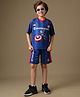 Kidsville Knit Marvel Featuring Half Sleeves Captain America Printed Tee & Shorts Set - Blue