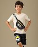 Kidsville Cotton Knit Despicable Me Featuring Half Sleeves Minion Printed Tee & Shorts Set - Beige & Black