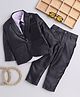 Lil Homies Jacquard Knit Full Sleeves Solid Shirt & Pant With Blazer Set - Black
