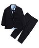 Lil' Homies Jacquard Knit Full Sleeves Solid Shirt & Pant With Blazer Set - Black
