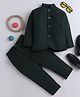 Lil' Homies Jacquard Woven Full Sleeves Solid Jodhpuri Set - Green