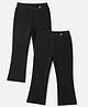 Honeyhap Premium Cotton Elastane Knit Flared Full Length Leggings With Bio Finish Pack of 2 in Black Beauty