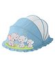 LifeKrafts Baby Mosquito Net Foldable Bottomless Cradle & Bed Net for Newborns & Infants 0-2 years Breathable Mesh Protection - Elephant Design - Light Blue