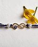 WENS Handmade Infinity Evil Eye Rakhi with Crystal Stones, Pearl Beads & Blue Cotton Thread for Brother