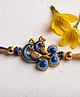 WENS Handmade Twin Peacock Rakhi with Blue Enamel, Crystal Stones, Gold Beads & Premium Cotton Thread for Brother