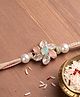 WENS Premium Handmade Pastel Pink Designer Rakhi with Crystal Charm made with Anchor Non-Bleeding Cotton Threads