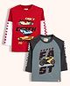 Orange Sugar Cotton Knit Pack Of 2 Full Sleeves Cars & Super Fast Text Printed Tees - Red & Grey