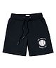 nuberry Cotton Knit Baseball Printed Shorts - Black
