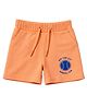nuberry Cotton Knit Baseball Printed Shorts - Orange