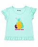 nuberry Cotton Knit Sleeveless Tropical Theme Printed Top - Aqua Blue