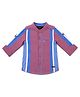 nuberry Cotton Woven Full Sleeves Striped Colour Blocked Shirt - Blue