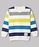 Doreme Terry Knit Sweatshirt with Full Sleeves and Striped Print in Light Peach