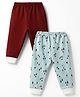 Ben Benny Fleece & Woollen Pant Jogger Fit with Full Length and Trees Print Pack of 2 in Maroon Blue
