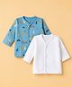 Ben Benny Fleece Knit Full Sleeves Jhablas with Celestial Bodies Print Pack of 2 - White & Blue