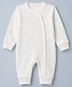 Ben Benny Interlock Knit Full Sleeves Bear Printed Winter Wear Romper - White