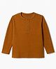 Pine Kids Knit Full Sleeves Solid T-Shirt - Mustard