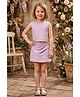 Lei-Chie Cotton Blend Woven Sleeveless Floral & Abstract Embroidered Top & Skort Set - Purple