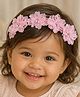 Little Miss Cuttie Pearl With Stone Embellished & Embroidered Floral Applique Detailed Headband - Pink