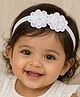 Little Miss Cuttie Pearl Embellished & Embroidered Floral Applique Detailed Headband - White