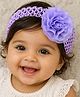 Little Miss Cuttie Floral Applique Detailed Crochet Headband - Lavender