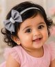 Little Miss Cuttie Pearl Embellished Bow Applique Detailed Headband - Grey
