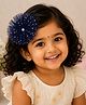 Little Miss Cuttie Stars Foil Printed Pear Embellished Floral Applique Detailed Hair Clip - Navy Blue