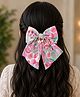 Little Miss Cuttie Pearl Detailed Abstract Printed Bow Applique Detailed Hair Clip - Pink