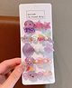 Little Miss Cuttie Set Of 5 Sea Life Applique Detailed & Pearls Embellished Hair Clips - Multi Colour