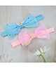 Little Miss Cuttie Set Of 2 Floral Printed & Rainbow Applique Detailed Bow Applique Detailed Headbands - Multi Colour