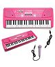 King Toyz Electronic Piano Keyboard for Kids | 49 Keys with Microphone | Musical Learning Toy with Recording | Age 3+ Years | Pink