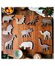 Kidocoo 10 Piece Wooden Animals Set - Brown
