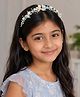 Little Miss Cuttie Floral Applique Detailed & Pearls Embellished Hair Band - Light Blue