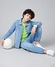 OLLINGTON ST. Non Stretchable Denim Washed Full Sleeves Shirt and Jogger with Inner Tee - Blue