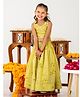 Jilmil Chanderi Woven Sleeveless Floral Motifs Embroidered Lehenga Choli Set - Yellow