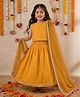 Bella Moda Cotton Woven Sleeveless Mirror Work Detailed Lehenga & Choli With Dupatta Set - Yellow