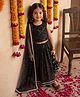 Bella Moda Cotton Woven Sleeveless Mirror Work Detailed Lehenga & Choli With Dupatta Set - Black