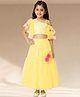 Lil' Drama Knit Sleeveless Sequin Embellished & Floral Applique Detailed Lehenga Choli Set - Yellow