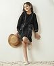 Bugandbees Cotton Woven Full Sleeves Fish Embroidered Dress - Black