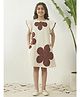 Bugandbees Cotton Woven Frill Sleeves Floral Printed Dress - Off White