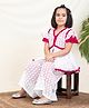 Bugandbees Cotton Woven Half Sleeves Schiffli Embroidered Top & Palazzo Set - White