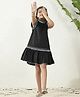 Bugandbees Cotton Woven Sleeveless Solid Dress - Black