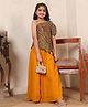 Bugandbees Chiffon Woven Half Sleeves Bandhani Printed Top & Palazzo Set - Multi Colour